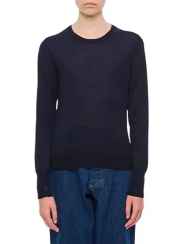 Round Neck Wool Knit Top Navy - GOLDEN GOOSE - BALAAN 2