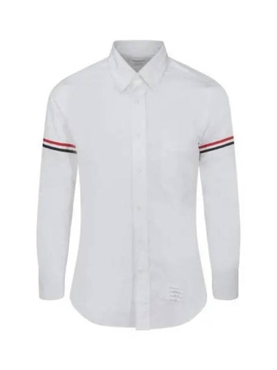 Men's Poplin Grosgrain Armband Classic Long Sleeve Shirt White - THOM BROWNE - BALAAN 2