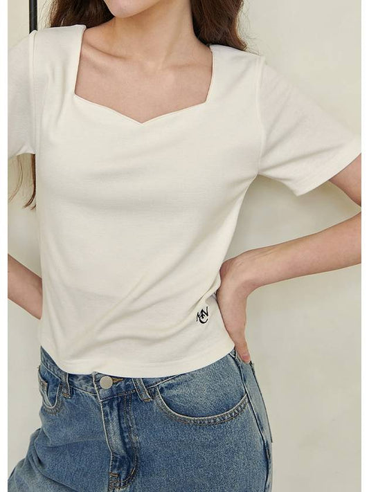 Lily Heart Neck Short Sleeve T-Shirt - MICANE - BALAAN 2