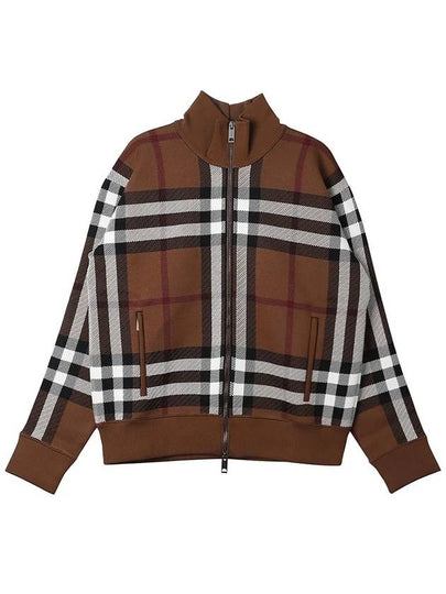 Check Print Zip-Up Jacket Brown - BURBERRY - BALAAN 2