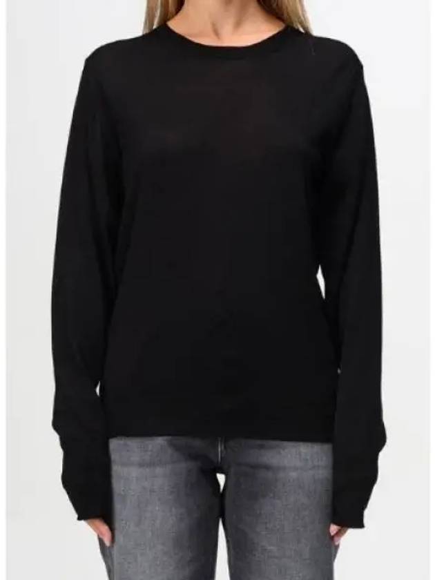 Round Neck Wool Knit Top Black - GOLDEN GOOSE - BALAAN 2