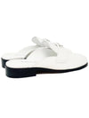 Triangle Logo Brushed Leather Bloafers White - PRADA - BALAAN 4