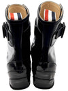 Black Soft Patent Leather 40MM Block Heel Galosh Ankle Boots FFB136A 00216 001 - THOM BROWNE - BALAAN 3