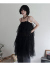 Airy Tulle Lace Dress for Layering BLACK Women s Long One Piece - RUBATI - BALAAN 1