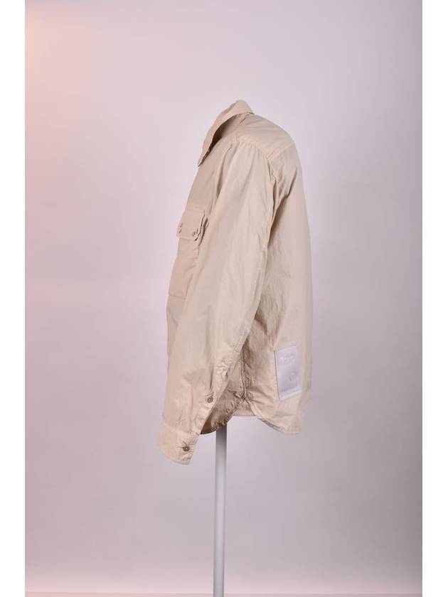 Classic Collar Garment Dyed Cotton Long Sleeve Shirt Beige - TEN C - BALAAN 7