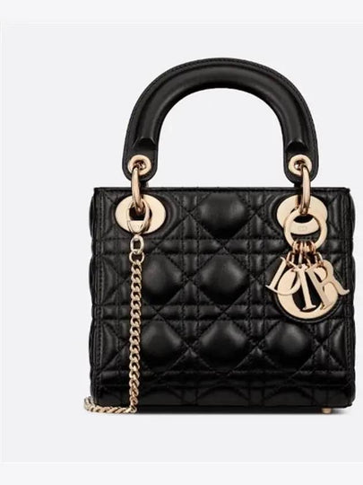 Lady Cannage Small Lambskin Tote Bag Black - DIOR - BALAAN 2