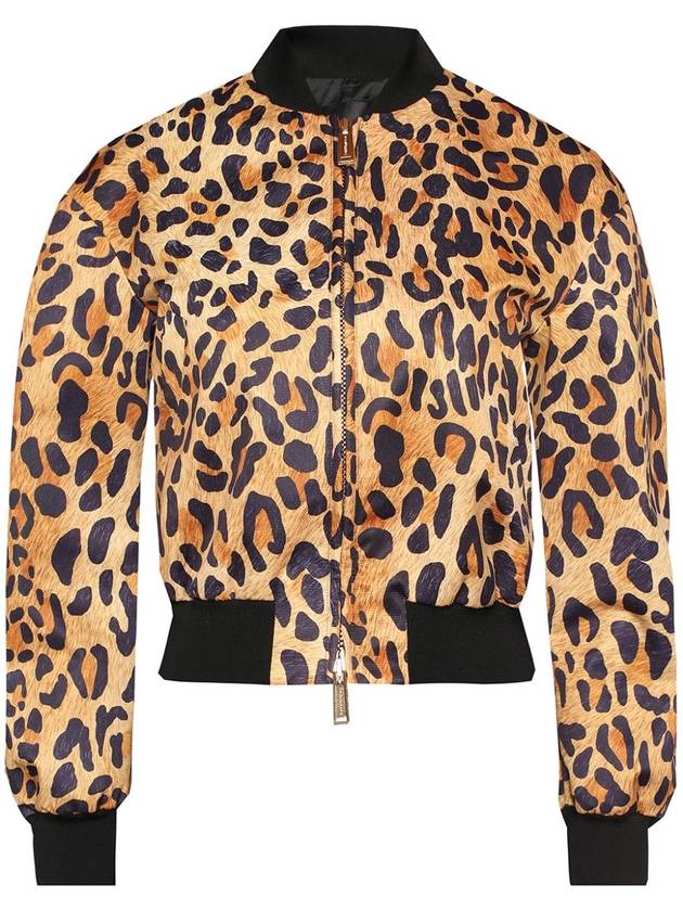 leopard print bomber jacket - DSQUARED2 - BALAAN 5