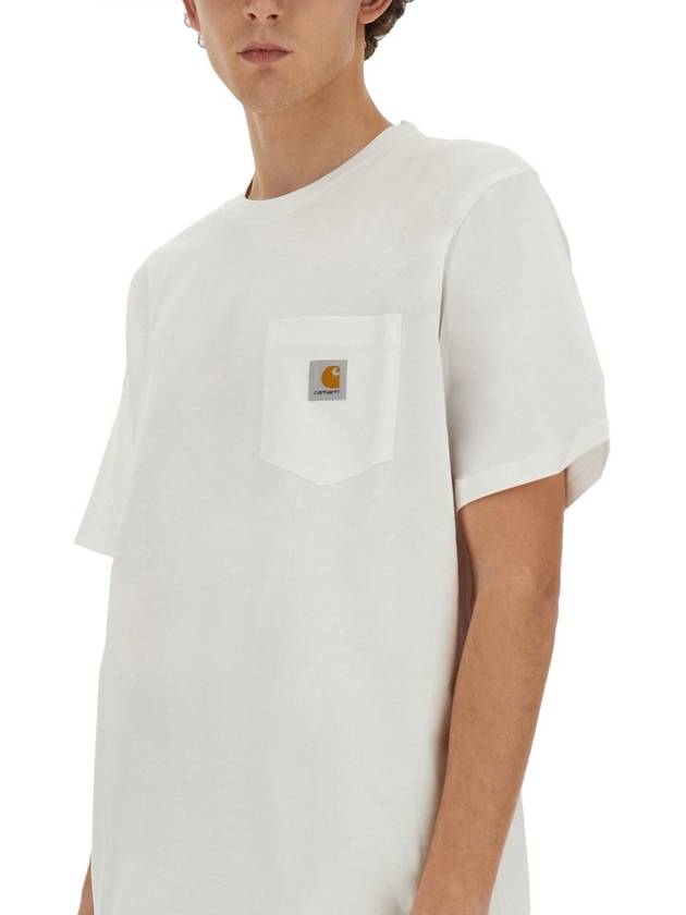 Pocket Short Sleeve T-Shirt White - CARHARTT WIP - BALAAN 5