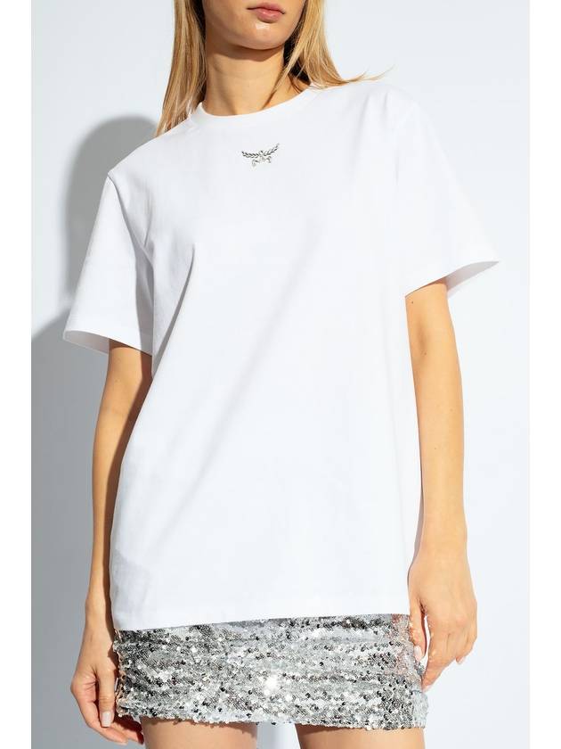 Crew Neck Short Sleeve T-Shirt White - MCM - BALAAN 4