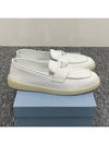 Women's Triangle Logo Patent Leather Loafers White 1D222N 069 F0009 - PRADA - BALAAN 4