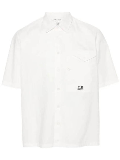 Cotton Popeline Short Sleeve Shirt White - CP COMPANY - BALAAN 2