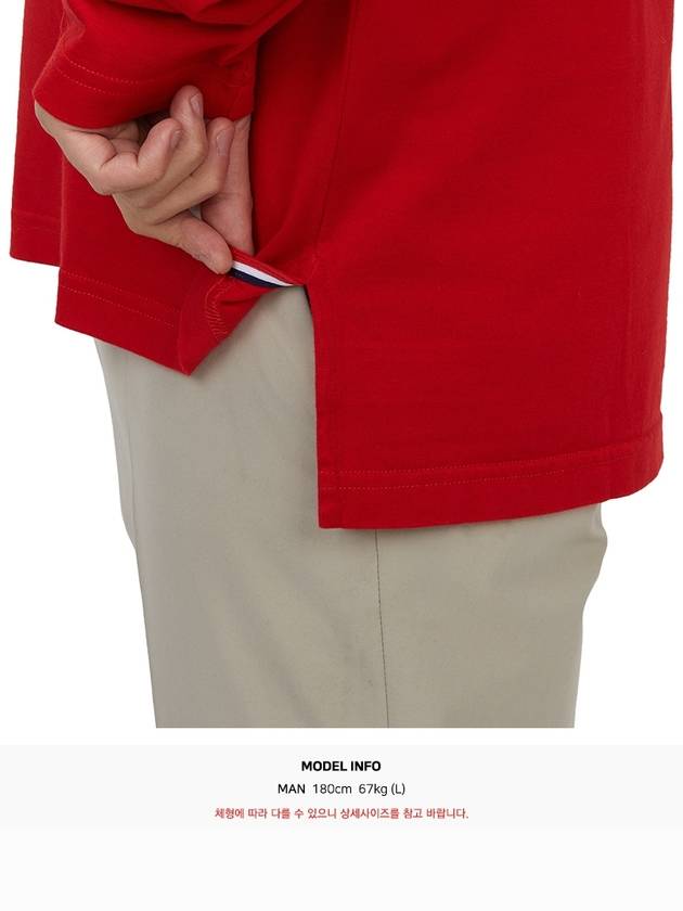 Jersey 4-Bar Long Sleeve T-Shirt Red - THOM BROWNE - BALAAN 9