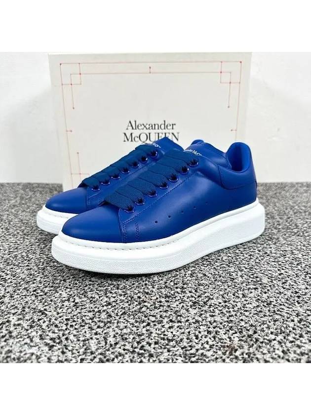 Women's Larry Oversole Leather Low Top Sneakers Blue - ALEXANDER MCQUEEN - BALAAN 10