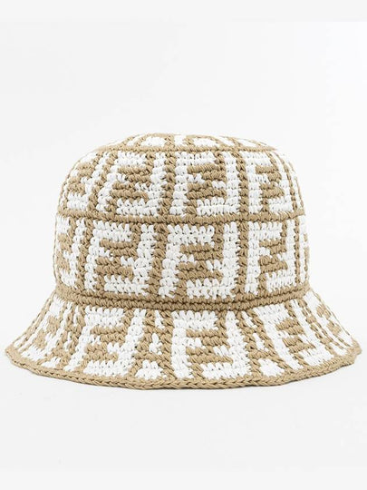 FF Motif Crochet Bucket Hat Beige - FENDI - BALAAN 2