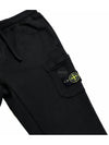 Cotton Fleece Cargo Truck Pants Black - STONE ISLAND - BALAAN 3