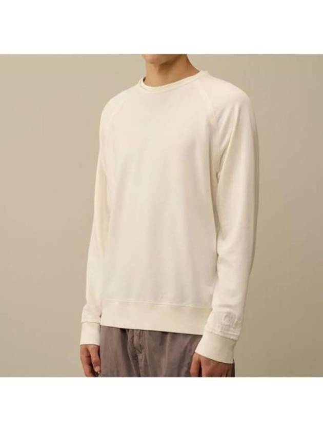 Light Fleece Logo Crew Neck Sweatshirt White - CP COMPANY - BALAAN 3