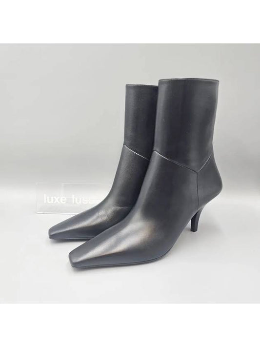 Leather Heel Middle Boots Black - GUCCI - BALAAN 2