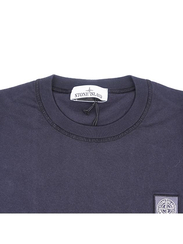 Organic Cotton Short Sleeve T-Shirt Navy - STONE ISLAND - BALAAN 4