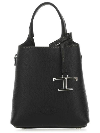 Micro Leather Mini Tote Bag Black - TOD'S - BALAAN 2