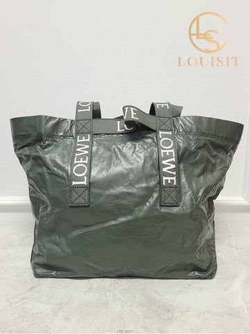 Used luxury goods Lewis It Bauble green fold shopper bag Paper calfskin - LOEWE - BALAAN 1