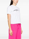 Rhinestone Logo Short Sleeve T-Shirt White - MSGM - BALAAN 4