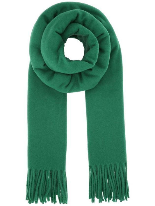 Tricolor Fox Wool Scarf Green - MAISON KITSUNE - BALAAN.