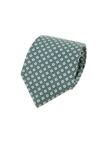 Men s color combination diamond pattern silk tie green - GIORGIO ARMANI - BALAAN 1