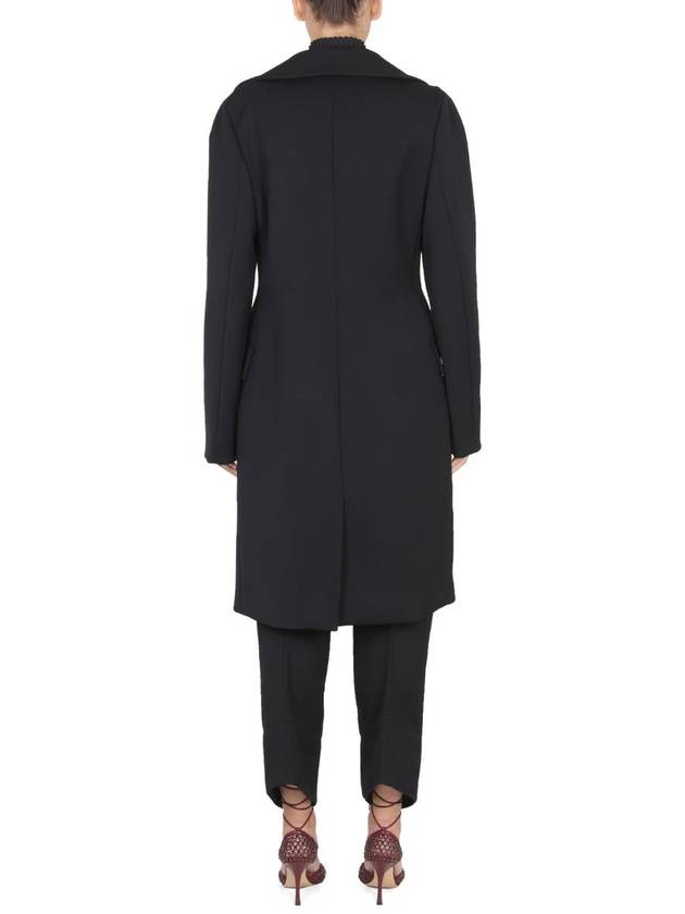 Women's Double Breasted Wool Coat Black - BOTTEGA VENETA - BALAAN 4