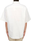 Men's Boxy Fit Embroidered Logo Short Sleeve Shirt White - AMI - BALAAN 4