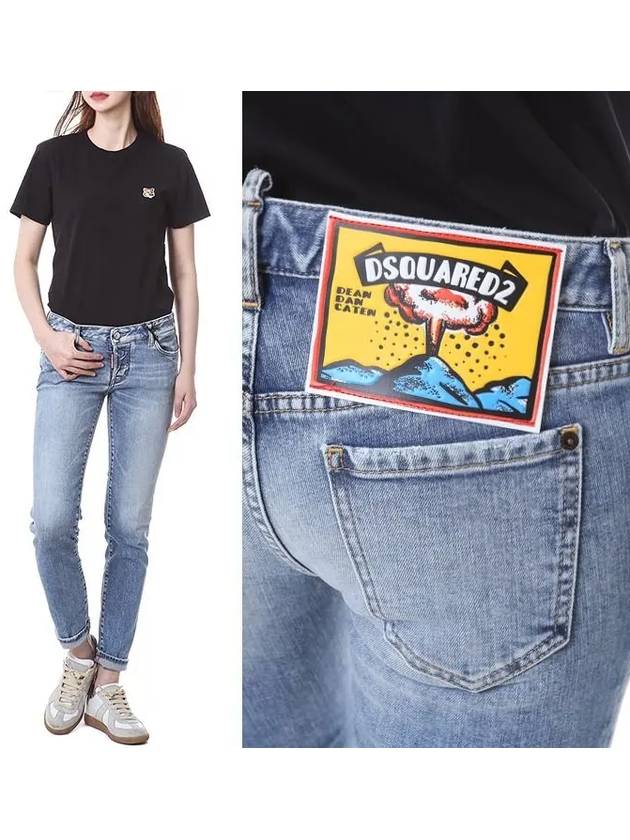 Light Clean Wash Jennifer Cropped Jeans Blue - DSQUARED2 - BALAAN 2