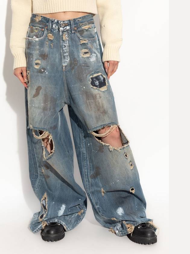 VETEMENTS Jeans With A Destruction Effect, Women's, Blue - VETEMENTS - BALAAN 3