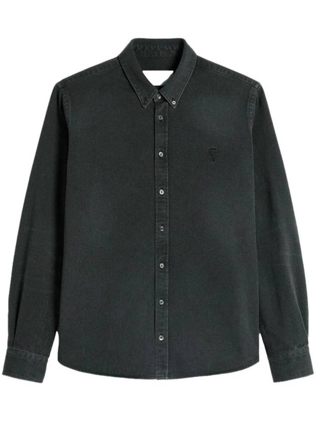 De Coeur Button Down Long Sleeve Shirt Black - AMI - BALAAN 1