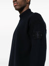 Ghost Piece Mock Neck Virgin Wool Knit Top Navy - STONE ISLAND - BALAAN 6