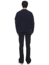 Wappen Patch V-Neck Cardigan Navy - STONE ISLAND - BALAAN 6