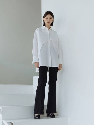 Curve Layered Shirt White - YOUNESS - BALAAN 1