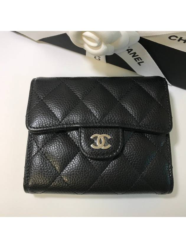 Classic Half Wallet Black Caviar Silver AP0231 - CHANEL - BALAAN 8