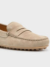 Gommino Suede Driving Shoes Beige - TOD'S - BALAAN 3