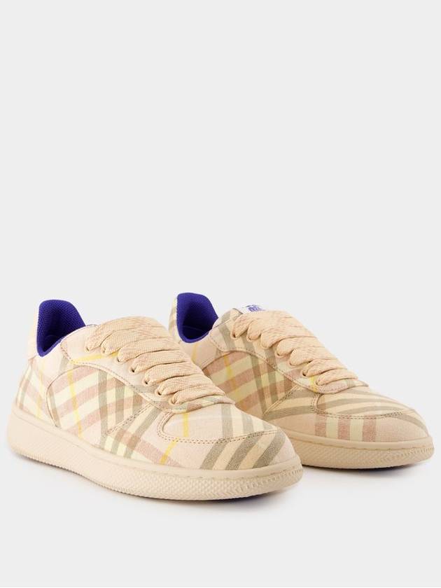 Terrace Chk Sneakers - Burberry - Linen - Pink - BURBERRY - BALAAN 2