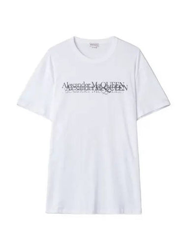 Stamp Logo Print Short Sleeve T Shirt White - ALEXANDER MCQUEEN - BALAAN 1