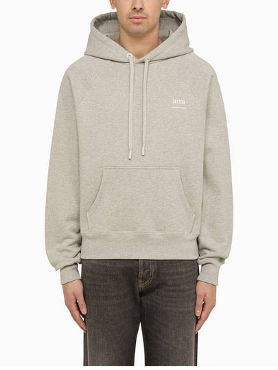 Alexandre Mattiussi Logo Print Hoodie Grey - AMI - BALAAN 2