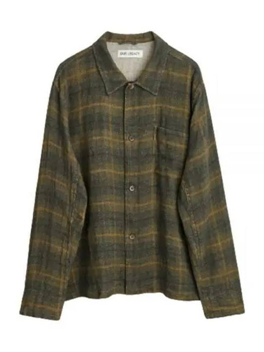 Woolblend Check Box Long Sleeve Shirt Green - OUR LEGACY - BALAAN 1