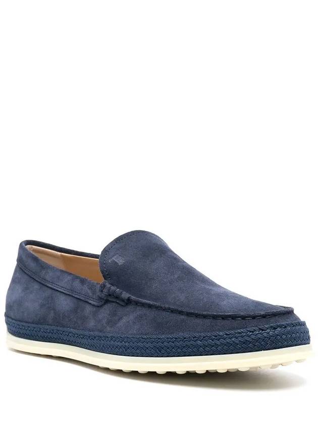 Men's Suede Slip-ons Loafers Blue - TOD'S - BALAAN 3