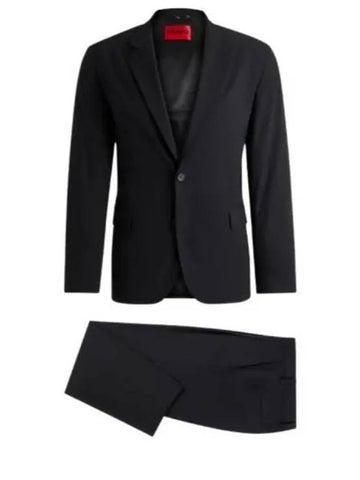 Performance Stretch Material Packable Slim Fit Suit Black - HUGO BOSS - BALAAN 1