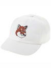 Maison Kitsune Fox Head Baseball Cap HU06118WW0007 WH - MAISON KITSUNE - BALAAN 1