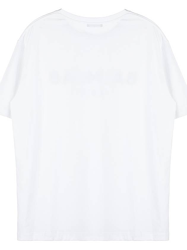 Logo Print Eco Responsible Cotton Short Sleeve T-Shirt White - BALMAIN - BALAAN 3