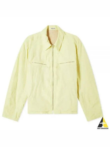 24 HIGH COUNT WOOL POPLIN BLOUSON TOP YELLOW A24SB01WP - AURALEE - BALAAN 1