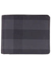 Check Polyurethane Bifold Wallet Black - BURBERRY - BALAAN 3