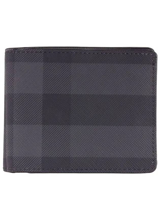 Check Polyurethane Bifold Wallet Black - BURBERRY - BALAAN 3