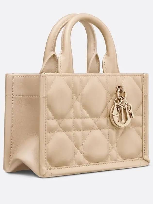 Macrocannage Calfskin Strap Mini Book Tote Bag Powder Beige - DIOR - BALAAN 3