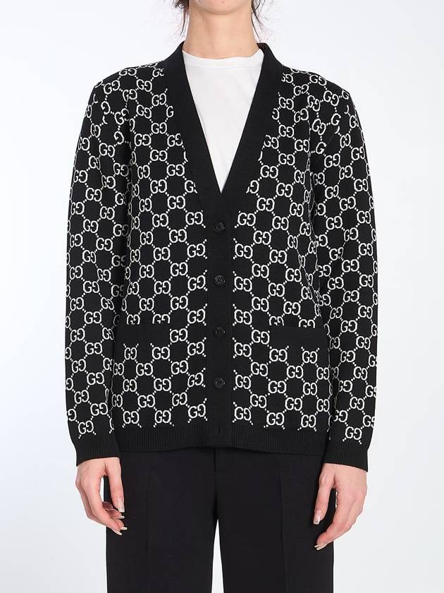 Reversible Gg Wool Jacquard Cardigan - GUCCI - BALAAN 1